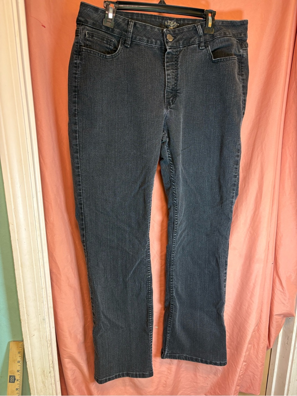 Riders By Lee Midrise Bootcut Jeans Black Denim Womens 16M